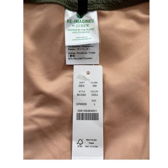 NEW J. Crew Women’s Large Green Textured Curved-waist Cheeky Bikini Bottom NWT - Picture 5 of 5